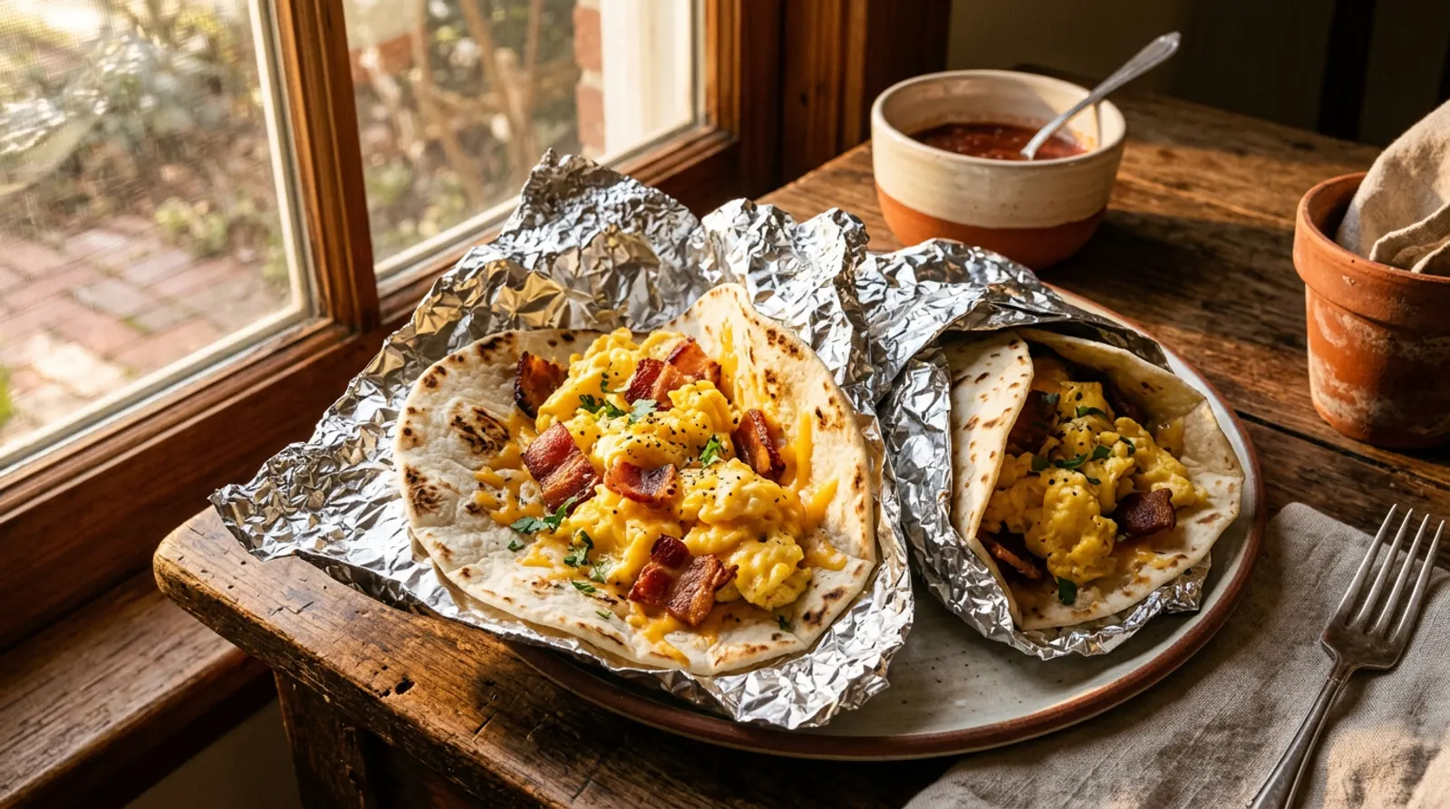 Texas-style breakfast tacos