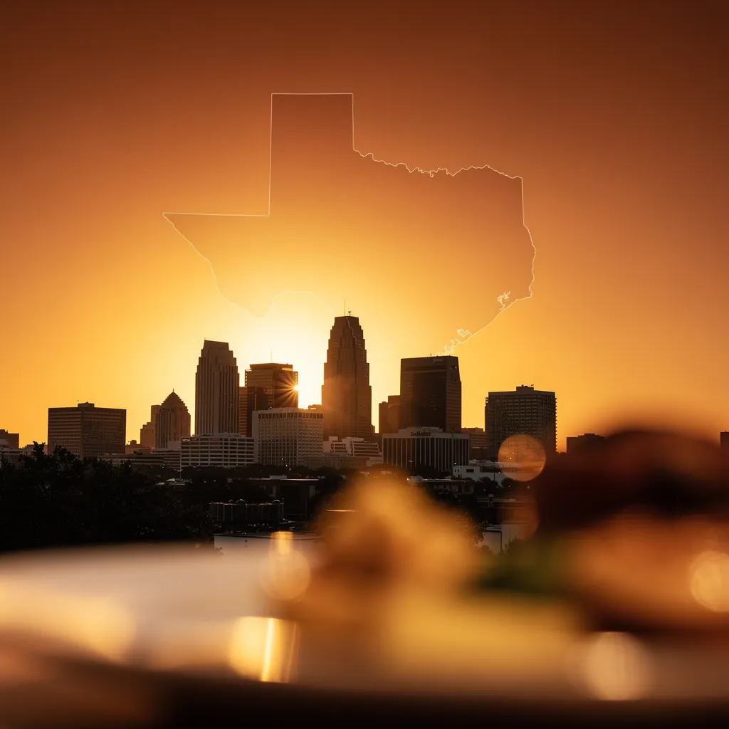 Texas sunset skyline