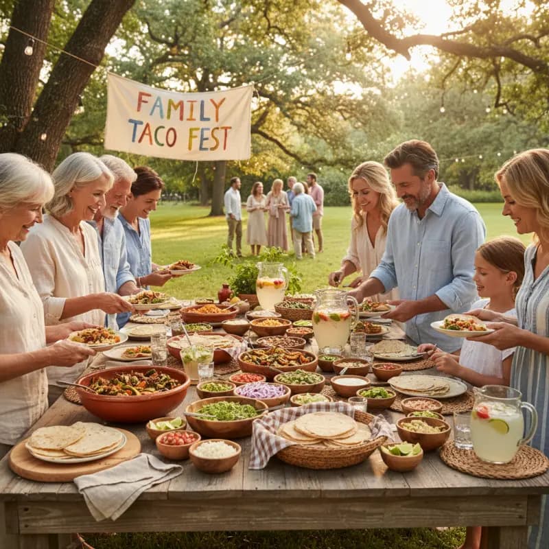 Family reunion taco bar