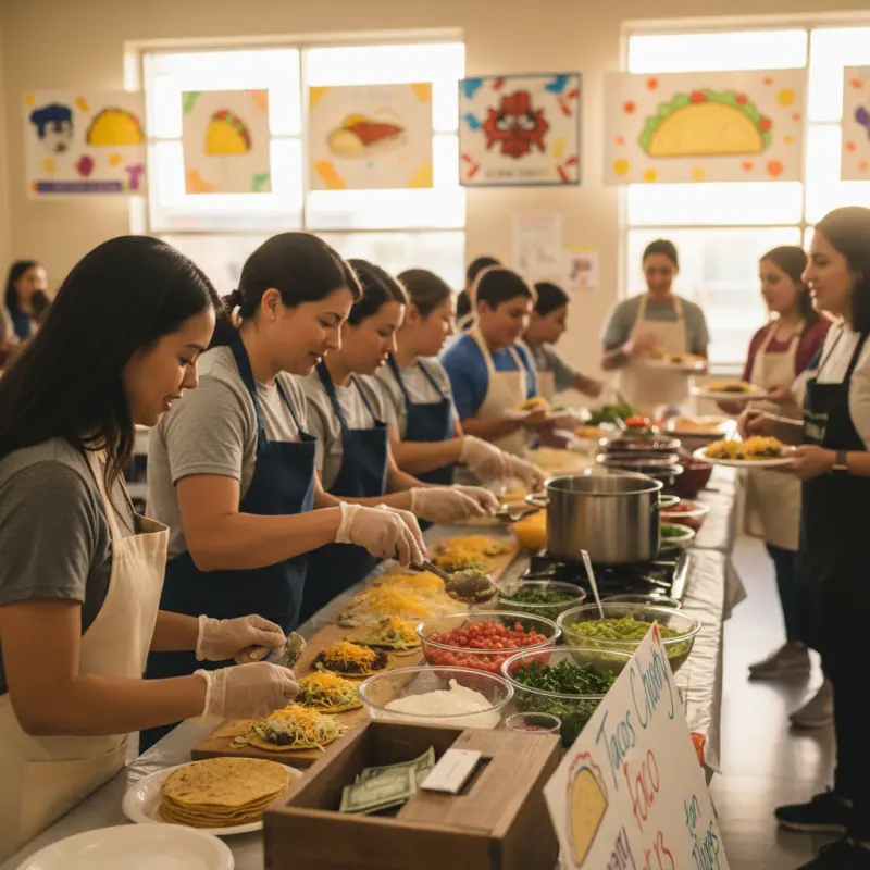 School taco sale fundraiser