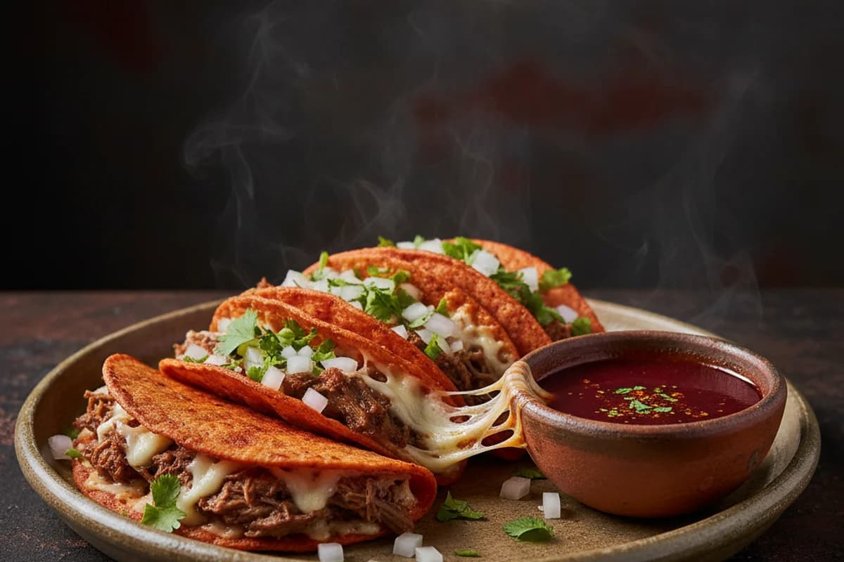 Birria Tacos with Consomé