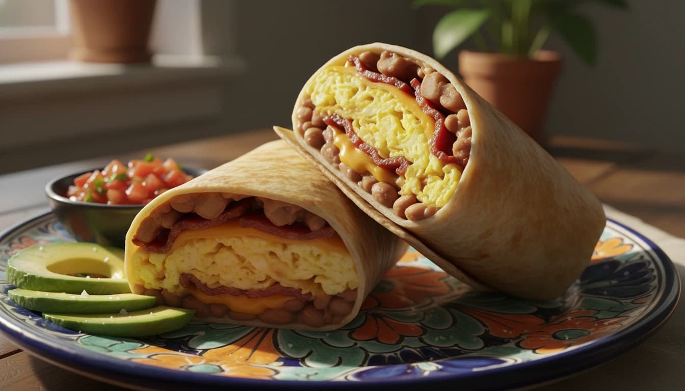 Bean & Cheese Breakfast Burritos